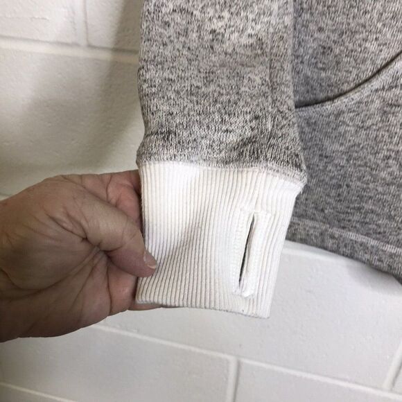 Zella Womens Gray Sweater Knit Asymmetrical ZIp Hooded Jacket Athleisure Small - Picture 9 of 12